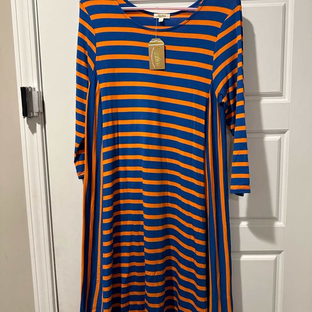 Fanfare Florida gators women’s blue and orange striped dress